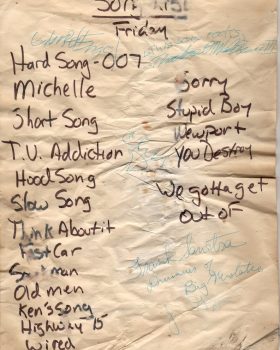 Song List - Friday